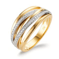 Ring 18k Yellow Gold, 18k White Gold Diamond 0.16 ct, w-si