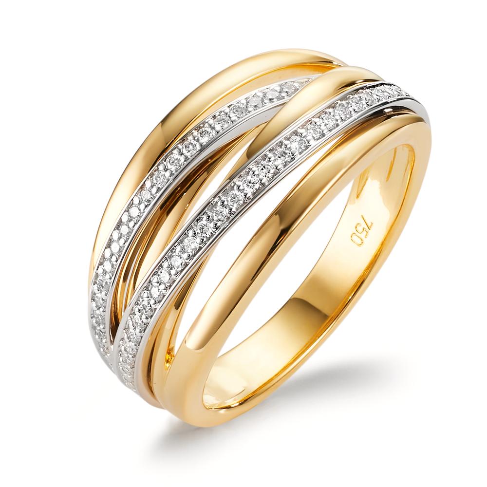 Ring 18k Yellow Gold, 18k White Gold Diamond 0.16 ct, w-si