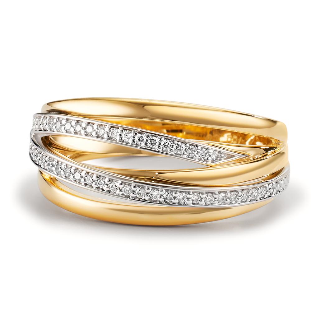 Ring 18k Yellow Gold, 18k White Gold Diamond 0.16 ct, w-si
