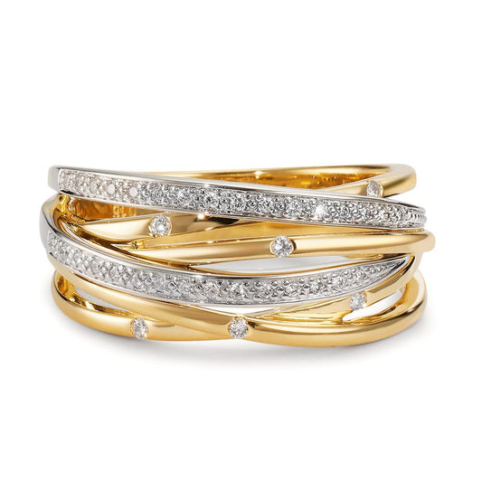 Ring 18k Yellow Gold, 18k White Gold Diamond 0.16 ct, w-si