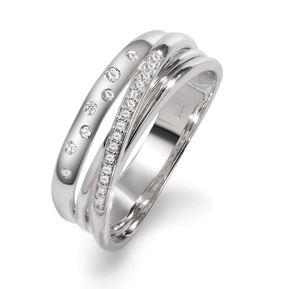 Ring 18k White Gold Diamond 0.11 ct, w-si