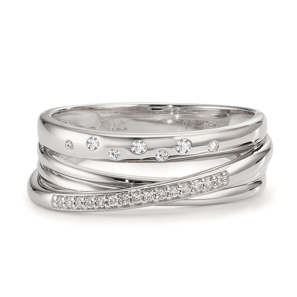 Ring 18k White Gold Diamond 0.11 ct, w-si