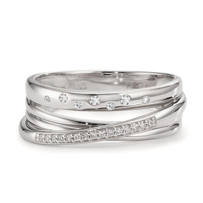 Ring 18k White Gold Diamond 0.11 ct, w-si