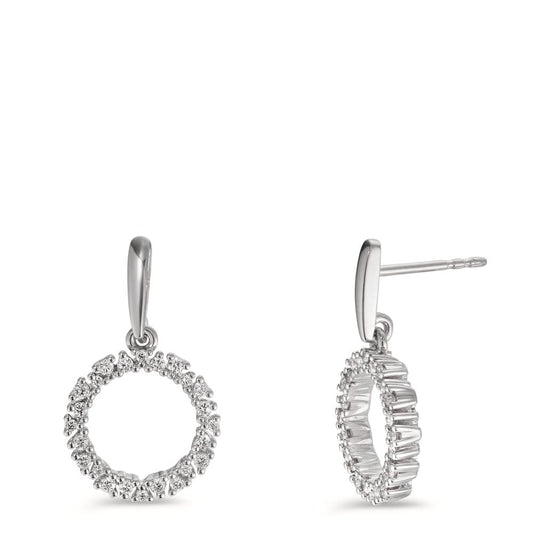 Drop Earrings 18k White Gold Diamond 0.33 ct, w-si Ø12.5 mm