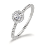 Ring 18k White Gold Diamond 0.30 ct, w-si Ø6 mm