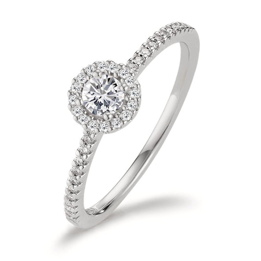 Ring 18k White Gold Diamond 0.30 ct, w-si Ø6 mm