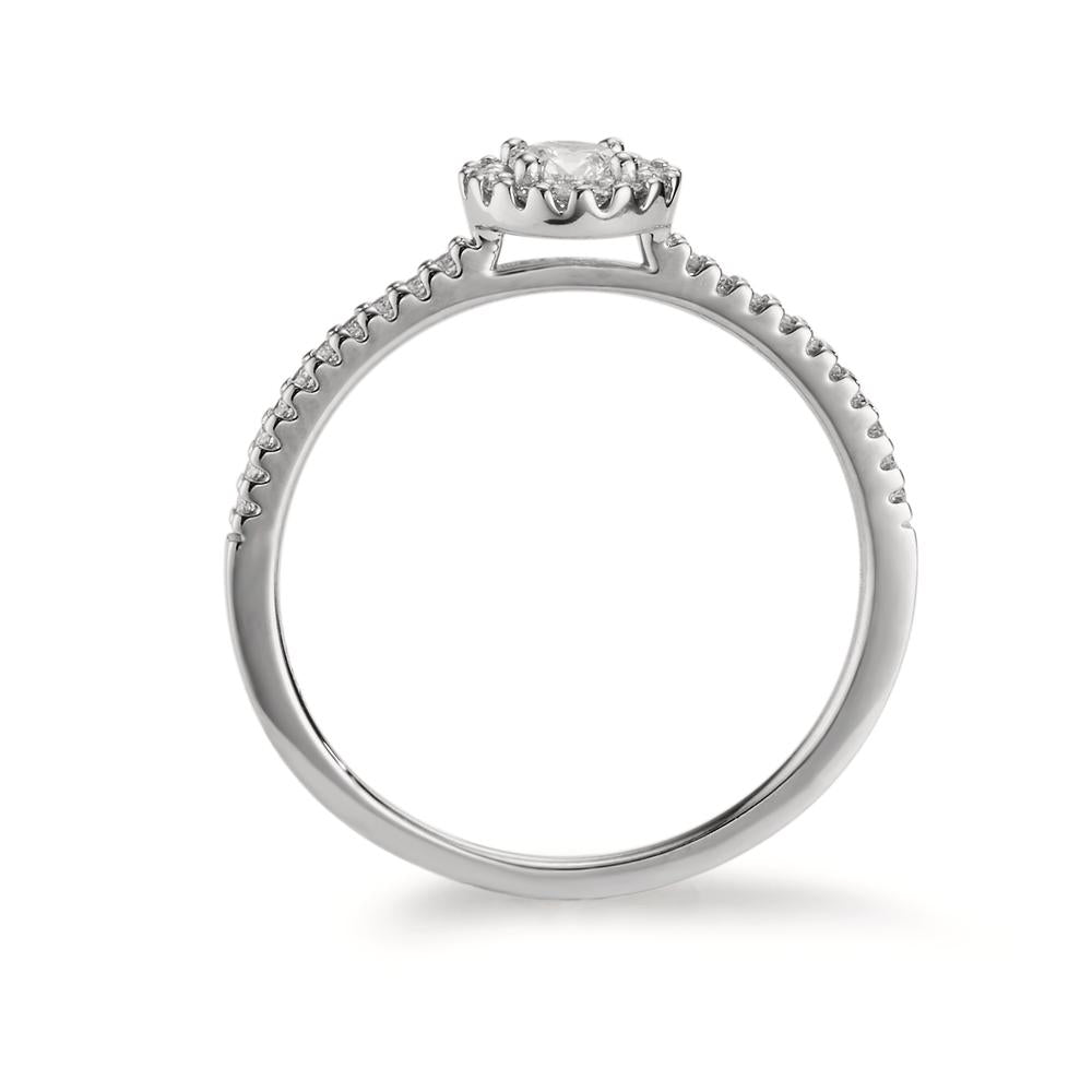 Ring 18k White Gold Diamond 0.30 ct, w-si Ø6 mm