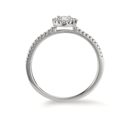 Ring 18k White Gold Diamond 0.30 ct, w-si Ø6 mm