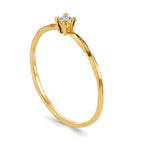 Solitaire ring 18k Yellow Gold Diamond 0.04 ct, w-si