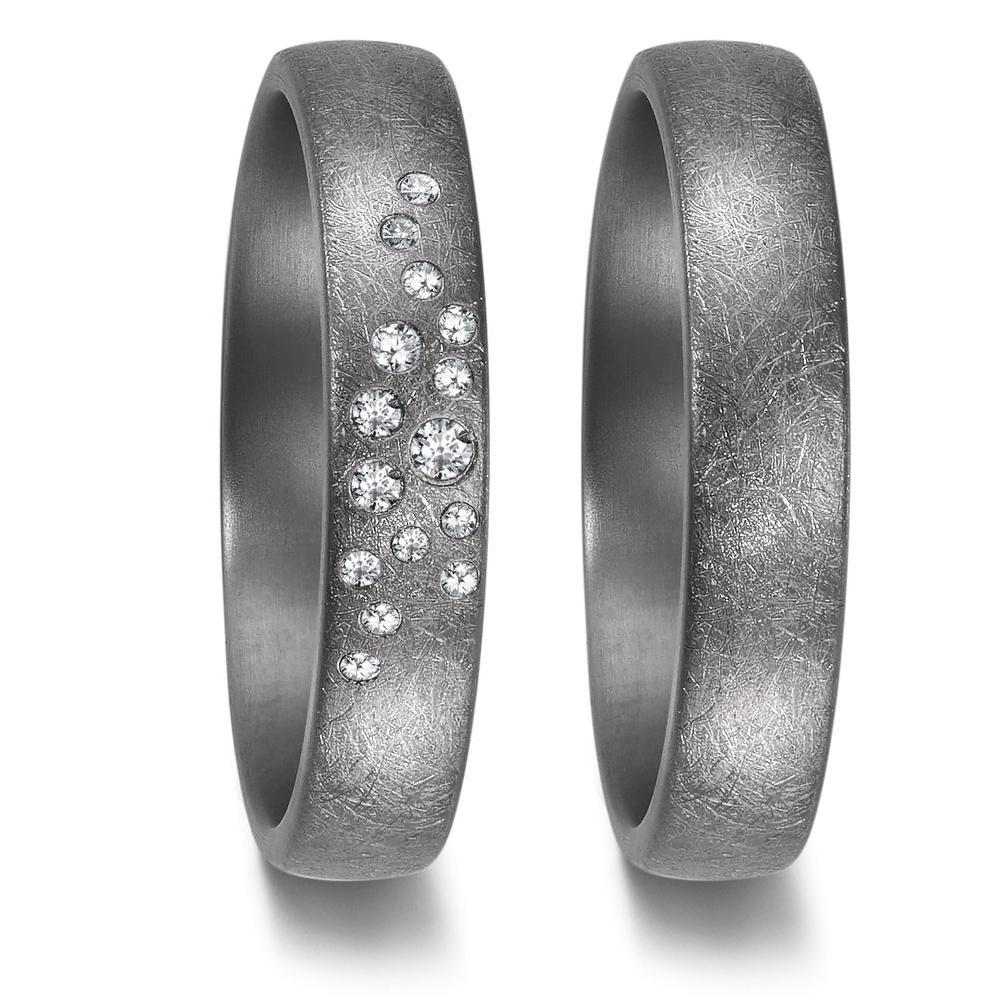 Wedding Ring Tantal 999 Diamond 0.105 ct, 15 Stones, w-si