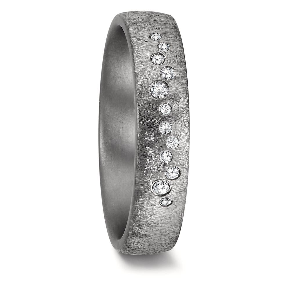 Wedding Ring Tantal 999 Diamond 0.104 ct, 12 Stones, w-si