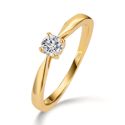 Solitaire ring 18k Yellow Gold Diamond 0.25 ct, w-si