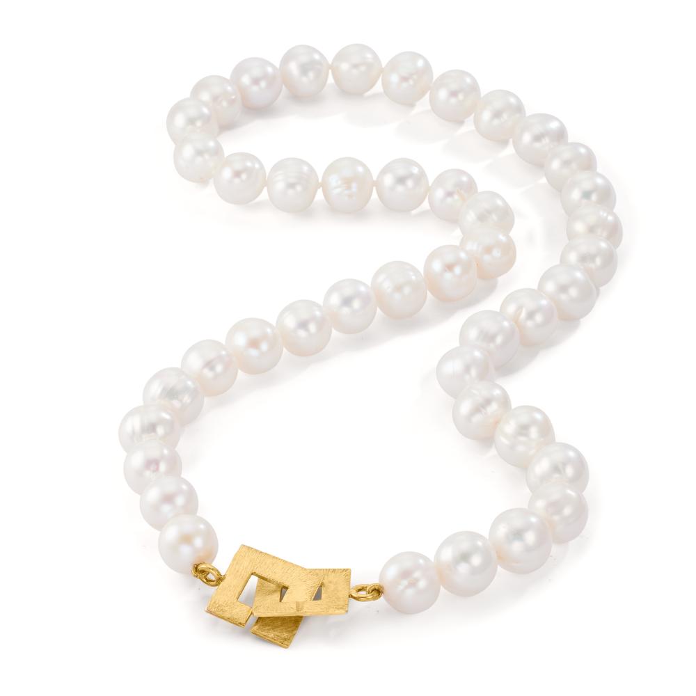 Necklace Silver Yellow Gold plated Freshwater pearl 11-11.5 mm 50 cm