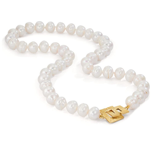 Necklace Silver Freshwater pearl 10-10.5 mm 52 cm