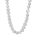 Necklace 18k White Gold Freshwater pearl Gray 10.5-11 mm 42 cm