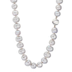 Necklace 18k White Gold Freshwater pearl Gray 10.5-11 mm 42 cm