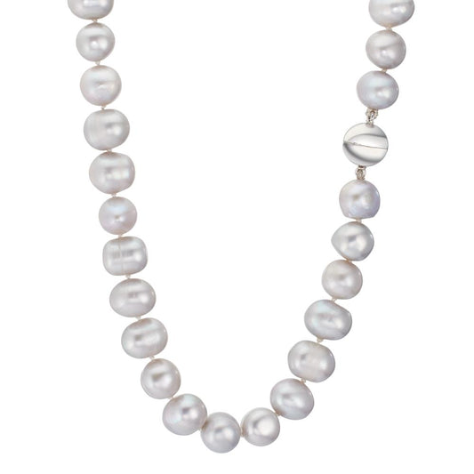 Necklace 18k White Gold Freshwater pearl Gray 10.5-11 mm 42 cm