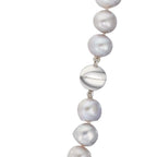 Necklace 18k White Gold Freshwater pearl Gray 10.5-11 mm 42 cm