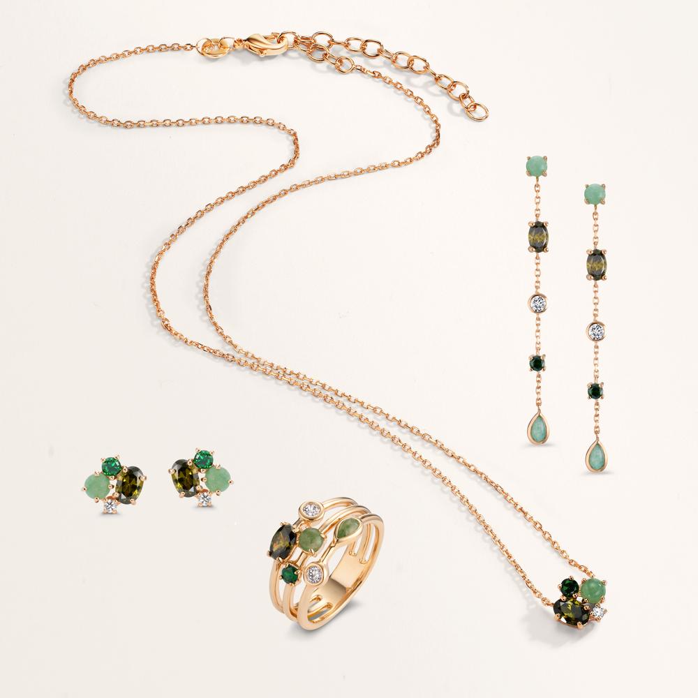 Ring Bronze Zirconia 6 Stones Gold plated 5 micron