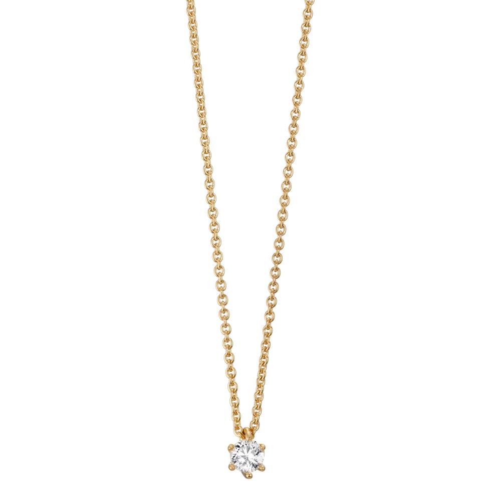 Necklace 18k Yellow Gold Diamond 0.15 ct, w-si 40-42 cm