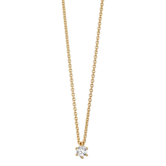 Necklace 18k Yellow Gold Diamond 0.15 ct, w-si 40-42 cm