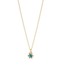 Necklace 14k Yellow Gold London Blue Topaz 0.13 ct 39-42 cm