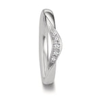 Wedding Ring 18k White Gold Diamond 0.045 ct, 5 Stones, tw-vsi
