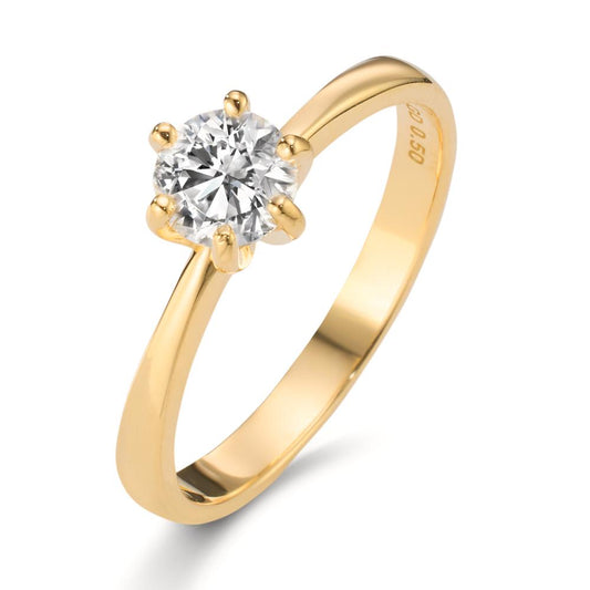 Solitaire ring 18k Yellow Gold Lab-grown Diamond 0.50 ct, w-si