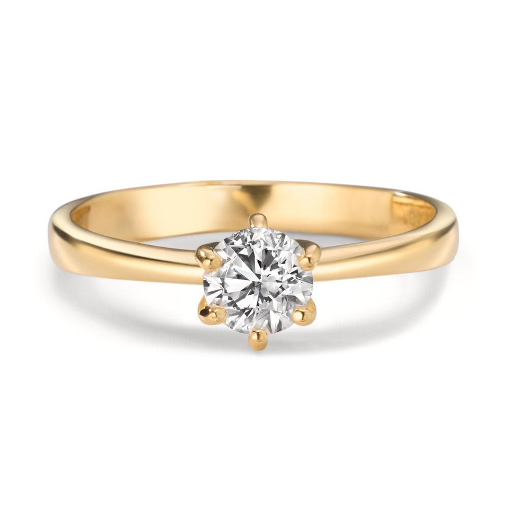 Solitaire ring 18k Yellow Gold Lab-grown Diamond 0.40 ct, w-si