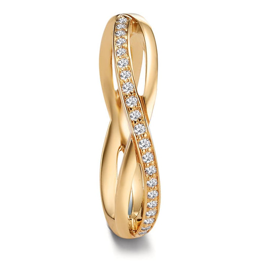 Wedding Ring 18k Yellow Gold Diamond 0.095 ct, 19 Stones, w-vsi