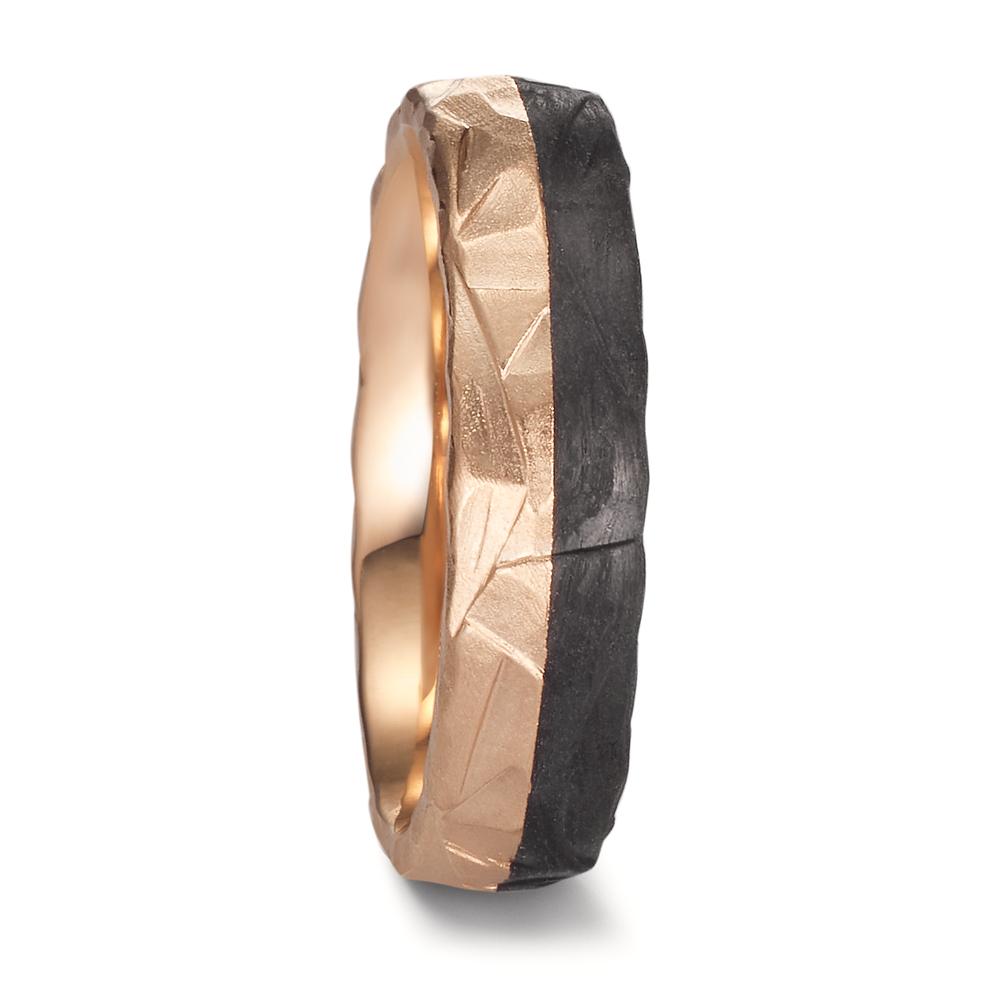 Wedding Ring 14k Rose Gold, Carbon