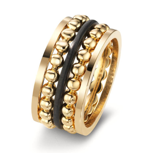 Ring set 18k Yellow Gold, Carbon