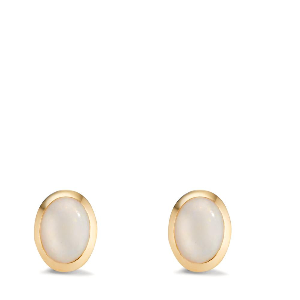 Stud earrings 18k Yellow Gold Opal 2 Stones