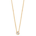 Necklace 18k Yellow Gold Diamond 0.03 ct, w-si 42-45 cm
