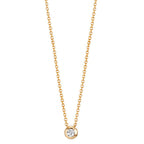 Necklace 18k Yellow Gold Diamond 0.03 ct, w-si 42-45 cm
