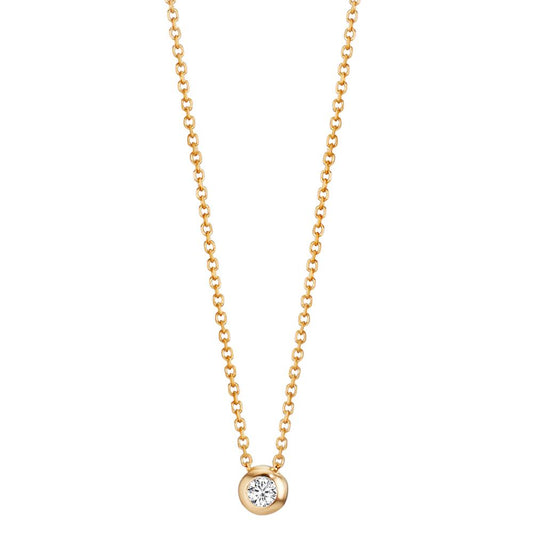 Necklace 18k Yellow Gold Diamond 0.03 ct, w-si 42-45 cm