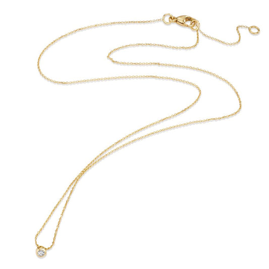 Necklace 18k Yellow Gold Diamond 0.03 ct, w-si 42-45 cm