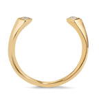 Ring 18k Yellow Gold Diamond 0.07 ct, 2 Stones, Carree, w-si