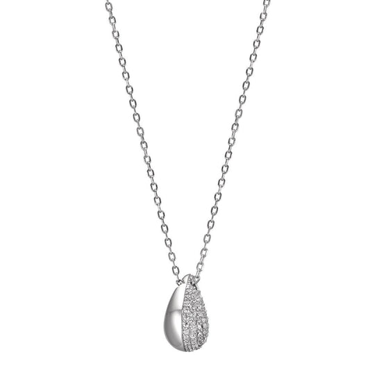 Necklace Silver Zirconia Rhodium plated 40-45 cm
