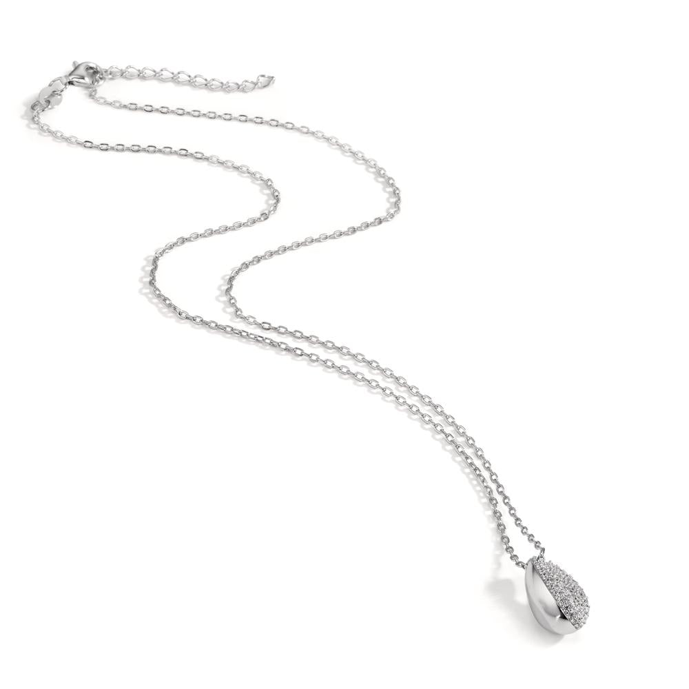 Necklace Silver Zirconia Rhodium plated 40-45 cm