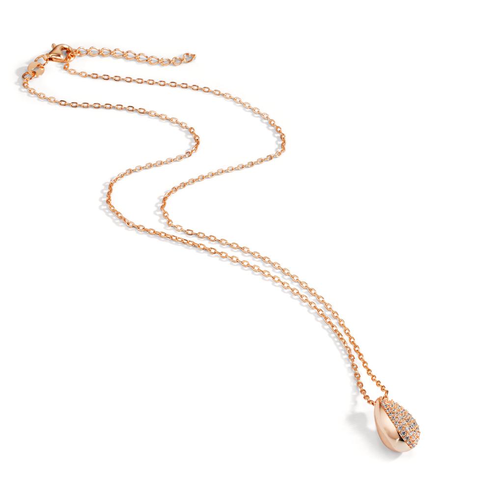 Necklace Silver Zirconia Rose Gold plated 40-45 cm