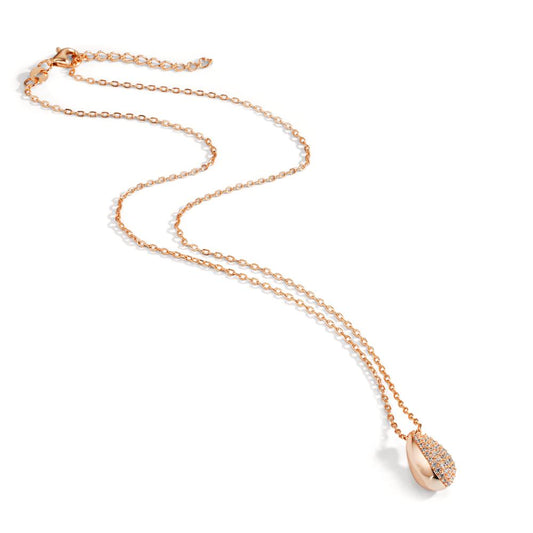 Necklace Silver Zirconia Rose Gold plated 40-45 cm