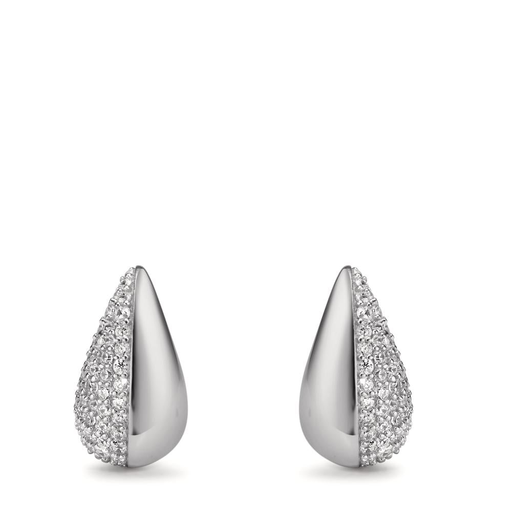 Stud earrings Silver Zirconia Rhodium plated