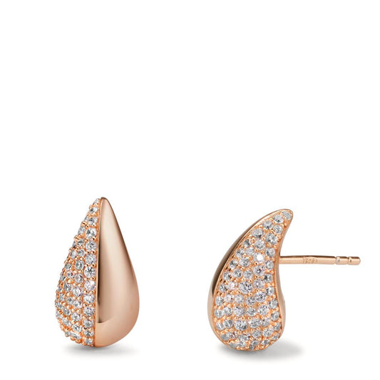 Stud earrings Silver Zirconia Rose Gold plated