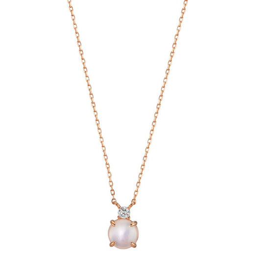 Necklace Silver Zirconia Rose Gold plated Mother of pearl 40-45 cm