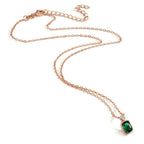 Necklace Silver Zirconia Green, Zirconia White Rose Gold plated 40-45 cm