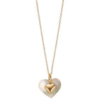 Set 9k Yellow Gold Mother of pearl White Heart 40-42 cm