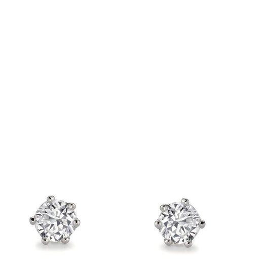 Stud earrings 18k White Gold Lab-grown Diamond 1 ct, 2 Stones, w-si Ø5.5 mm