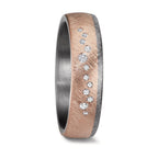 Wedding Ring Tantal 999, 14k Rose Gold Diamond 0.105 ct, 12 Stones, w-si