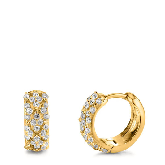 Hinged hoop Silver Zirconia Yellow Gold plated